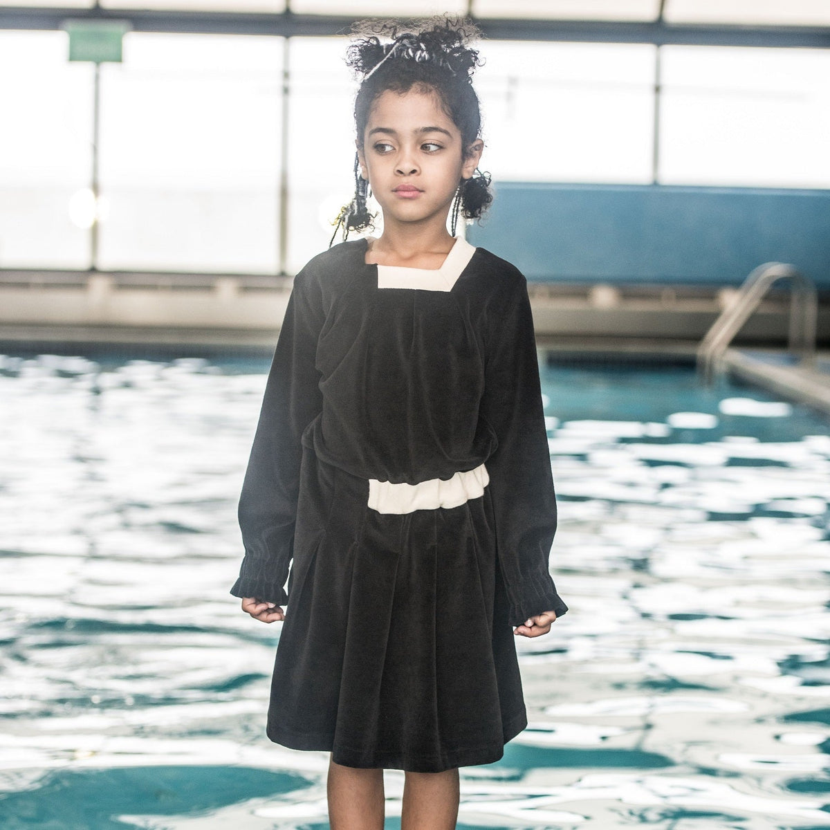 Black Velvet Dress for Girls - Cityz Atelier lumiere