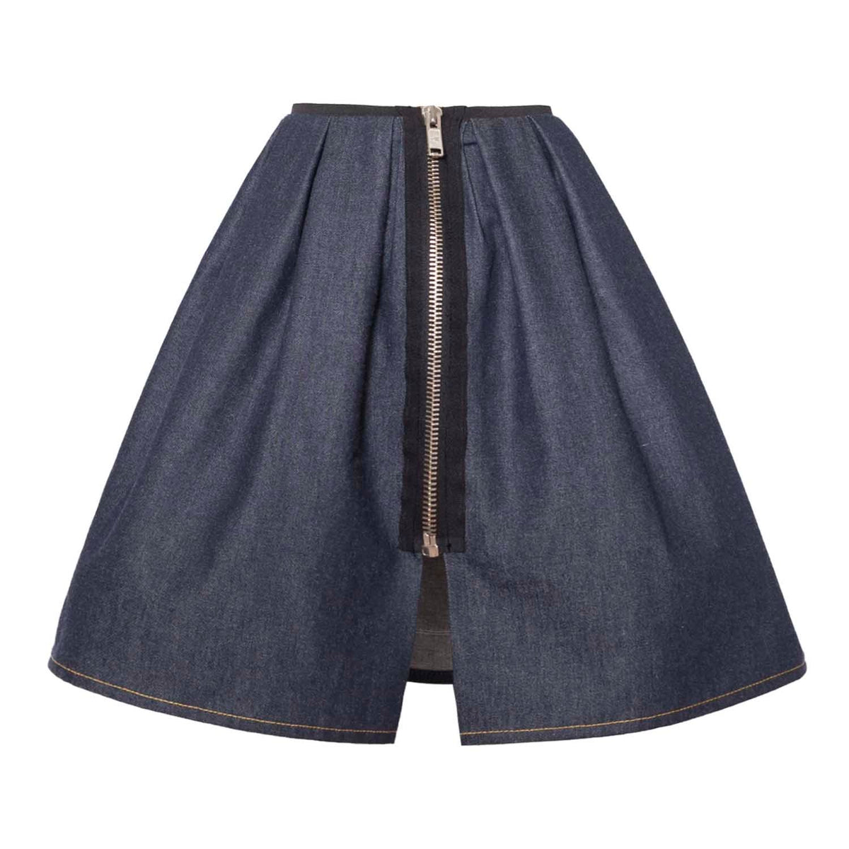 Blue Denim Skirt with Appliqué - Cityz Atelier lumiere