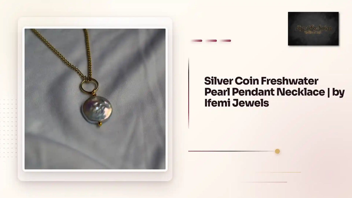 Silver Coin Freshwater Pearl Pendant Necklace | by Ifemi Jewels by@Outfy