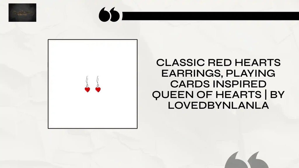 Classic Red Hearts Earrings, Playing Cards inspired Queen of Hearts | by lovedbynlanla by@Outfy