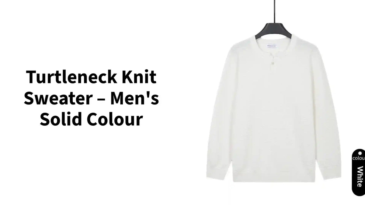 Turtleneck Knit Sweater &ndash; Men's Solid Colour by@Outfy